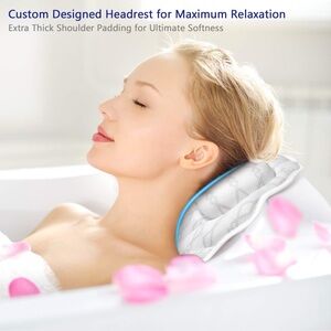 Bath Pillow Bath Tub Cushion for Head Neck Shoulder 3D